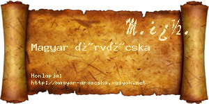 Magyar Árvácska névjegykártya
